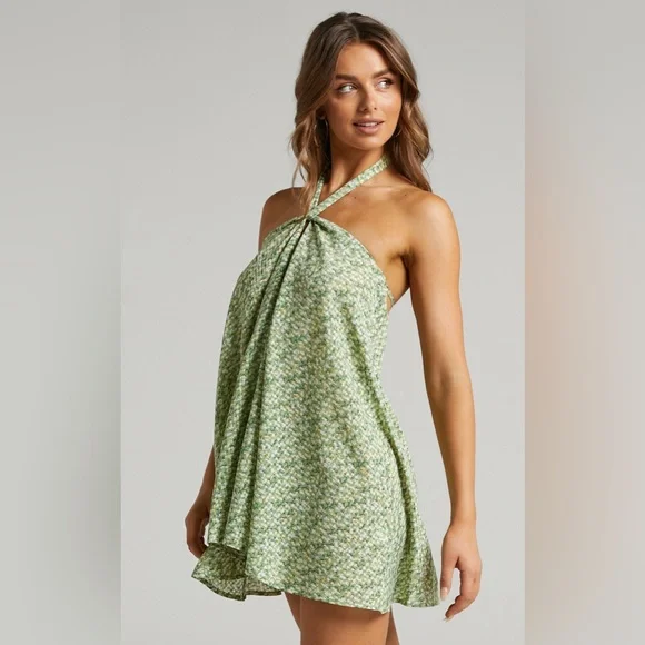 green emerald velvet dress Cosmo Mini Dress Sage Green